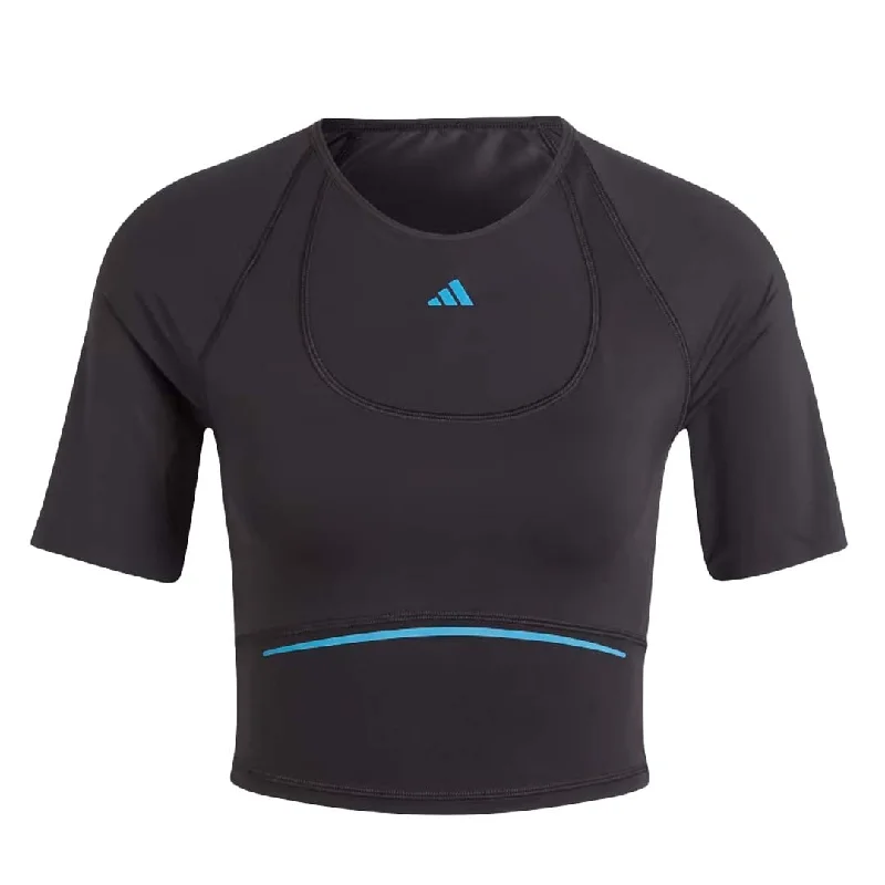  Women's Wardrobe Appareladidas - Women's HIIT Heat.Rdy Training Crop T-Shirt (HN5556) Women's Wardrobe Apparel