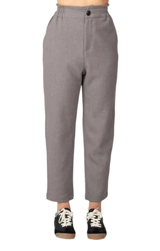  Women's Occasion Wear ClothingElastic Waist Trouser In Grey Women's Occasion Wear Clothing