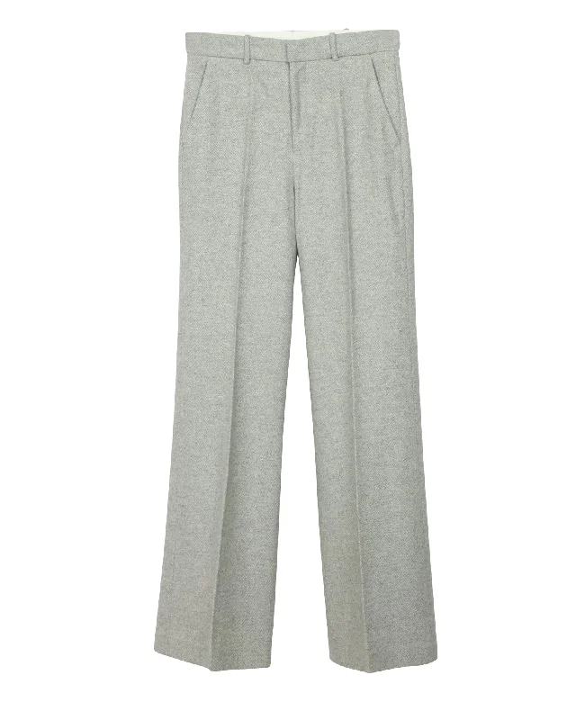  Women's Plus-Size AttireJoseph Straight Trousers in Grey Wool Women's Plus-Size Attire