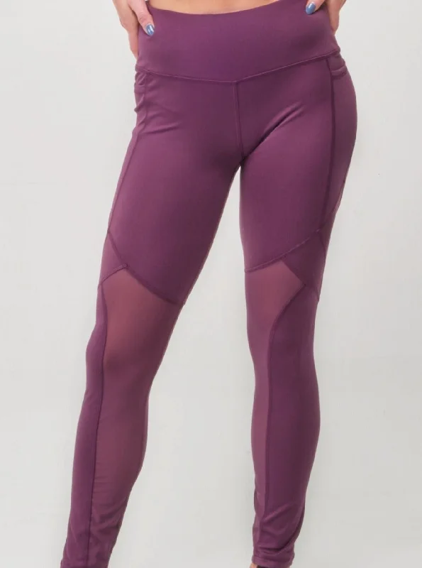  Women's Athleisure ApparelHigh-Rise Mesh Legging - Plum Women's Athleisure Apparel