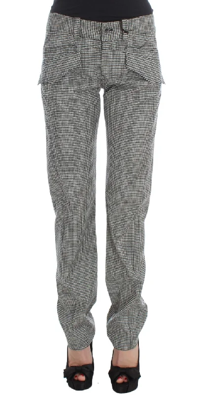  Women's Comfy Attire For LoungingErmanno Scervino   Checke Cotton Casual Women's Pants Women's Comfy Attire For Lounging