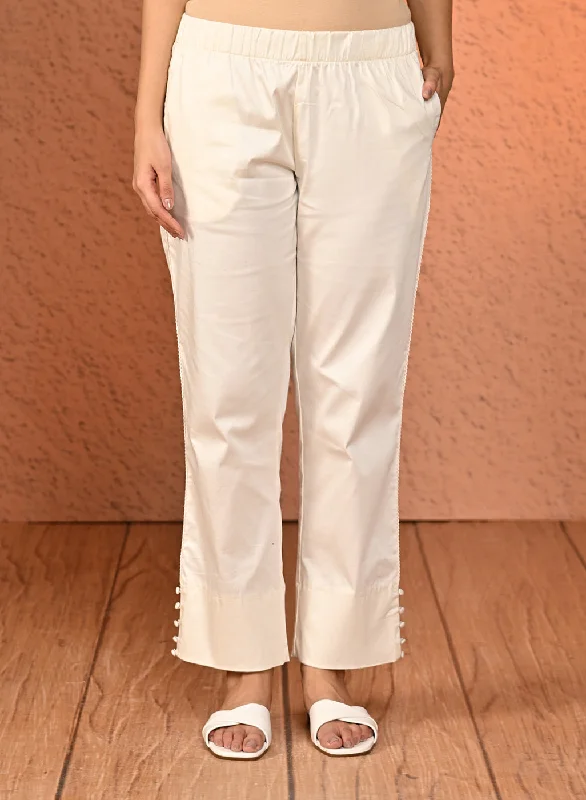  Women's Romantic OutfitMia White Relaxed Fit Pants for Women Women's Romantic Outfit