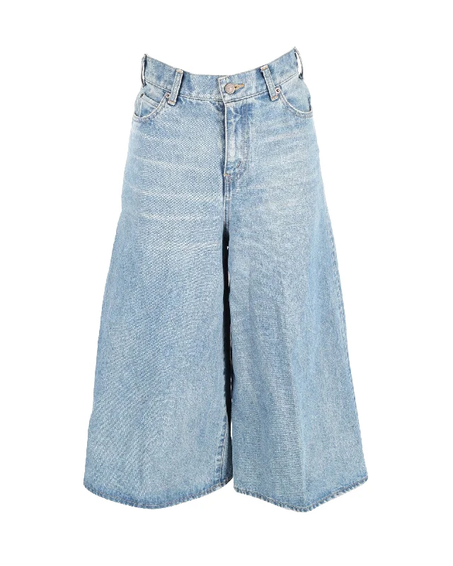  Online Shopping BoutiquesCeline High-Waist Culottes in Blue Denim Online Shopping Boutiques