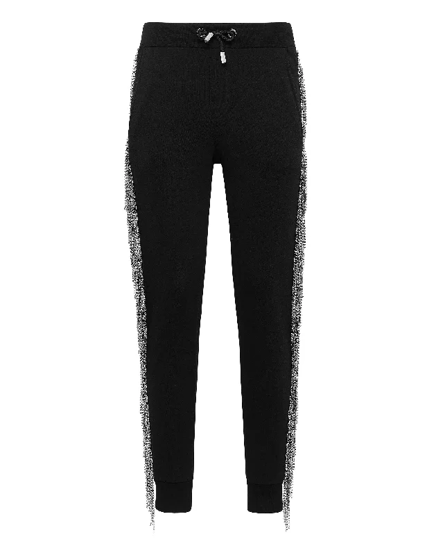  Women's Formal Event OutfitJogging Trousers Silver Fringe Women's Formal Event Outfit