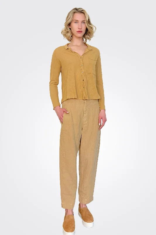  Flash DiscountLinen Comfort Trousers - Camel Flash Discount