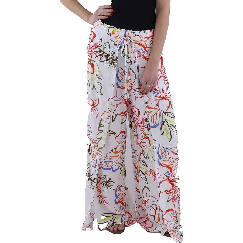  Women's Sporty ClothesWomens Printed Flyaway Wide Leg Pants Women's Sporty Clothes