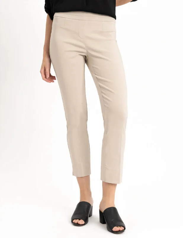  Plus-Size Women's GarmentsWoven Pocket Ankle Pants In Cashew Plus-Size Women's Garments