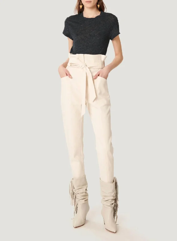  Women's ApparelAkin High Waist Paperbag Pants In Natural Women's Apparel