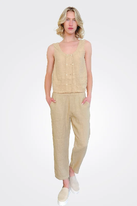  Sustainable Women's ClothingCropped Ankle Trousers - Tan Sustainable Women's Clothing