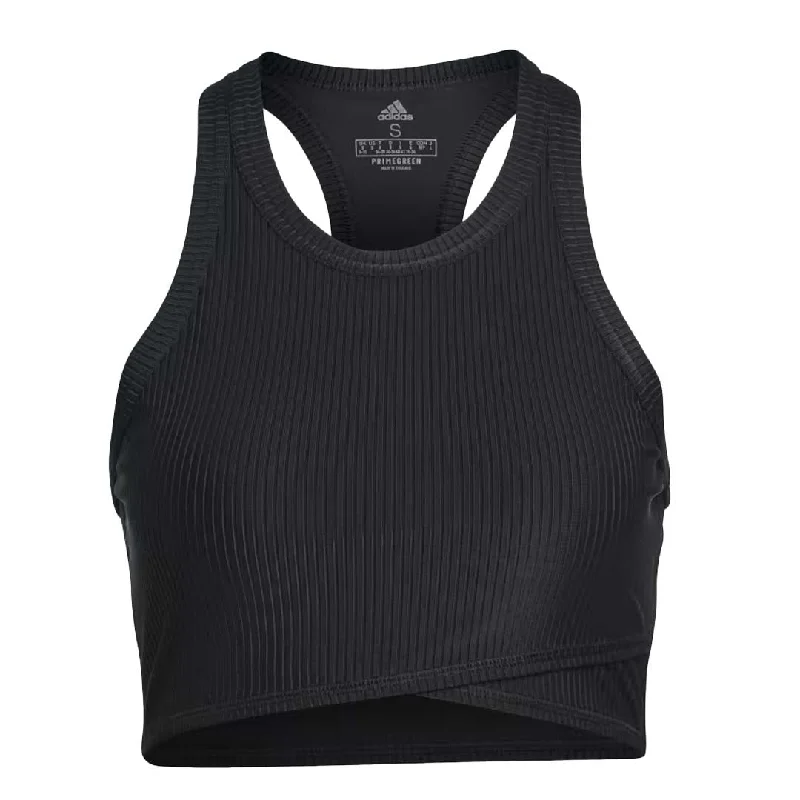  Women's Chic Outerwear Garmentsadidas - Women's Yoga Studio Wrapped Ribbed Sports Bra (HP1965) Women's Chic Outerwear Garments