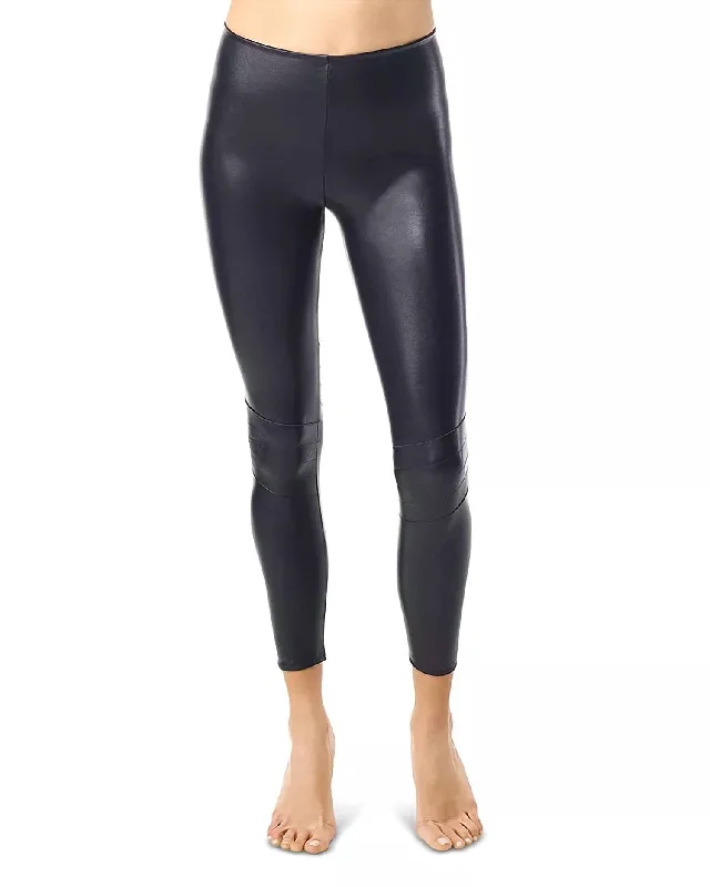  Women's Vacation GarmentsFaux Leather Moto Legging In Black Women's Vacation Garments