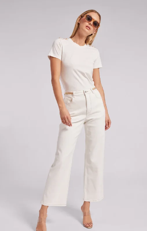  Affordable Fashion for WomenBrooklyn Denim Pants - White Affordable Fashion for Women