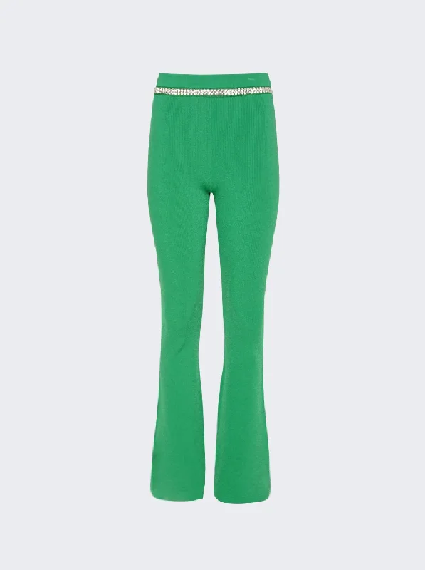  Women's Everyday GarmentsEmbellished Knit Flared Trousers Women's Everyday Garments